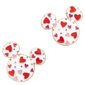 Baublebar X Disney Valentines Mickey Mouse Heart Enamel Heart Earrings NIB